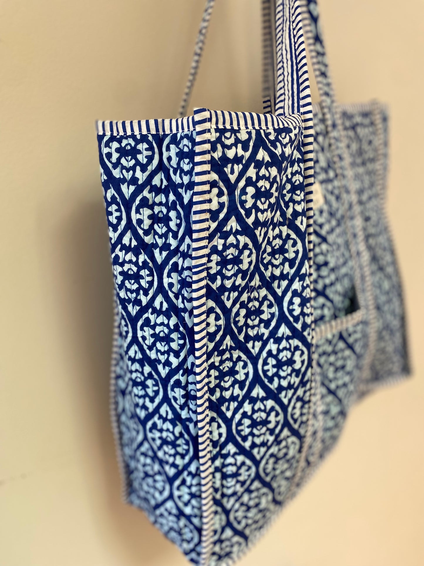 Large Kantha Tote Bag - Lila