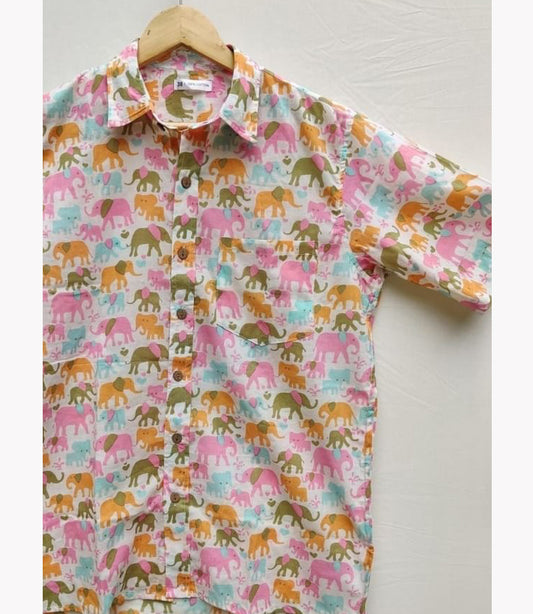 Unisex Cotton Blockprint Shirt - Joy