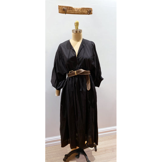 Prairie Maxi Cotton Dress - Black