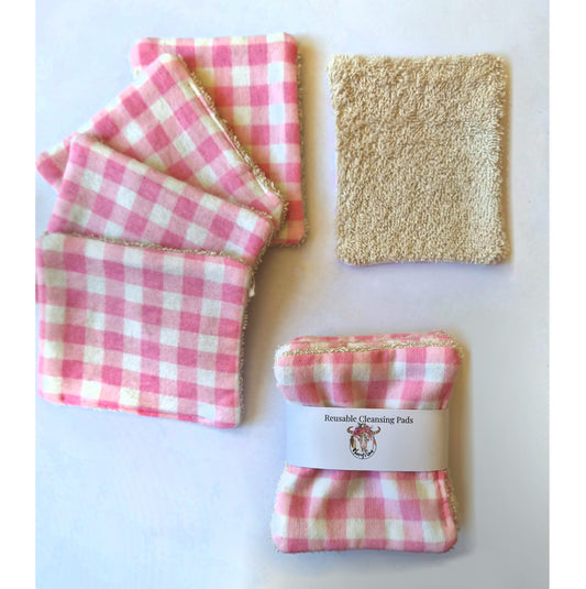 Reusable Makeup Wipes - Pink Check