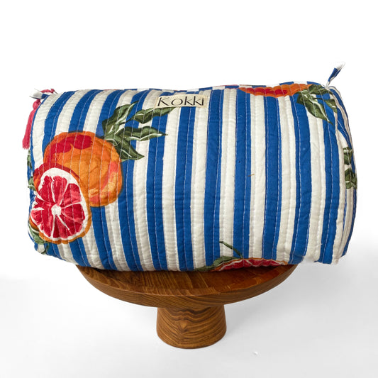 Cosmetic Bag - Tuscan Blue Stripe