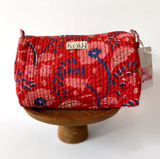 Cosmetic Bag - Red Cherry Blossom