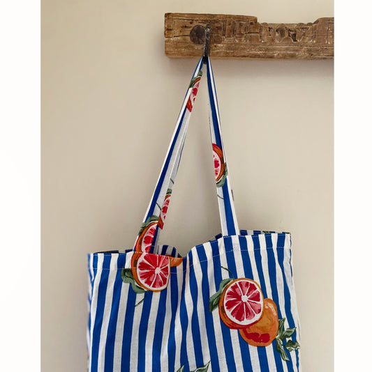 Cotton Tote - Blue Stripe