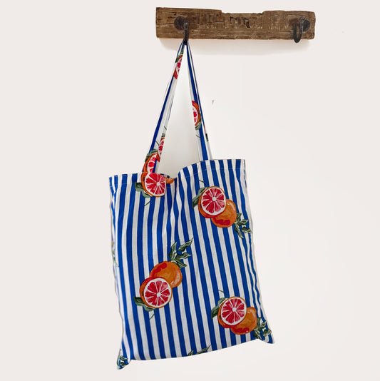 Cotton Tote - Blue Stripe