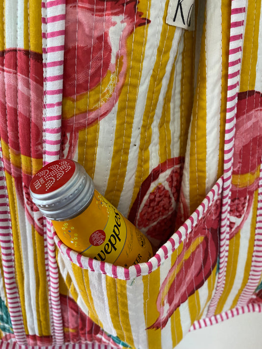 Large Tote - Tuscan Stripe Lemon