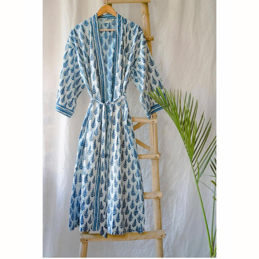 Kimono Cotton - Indigo Leaf