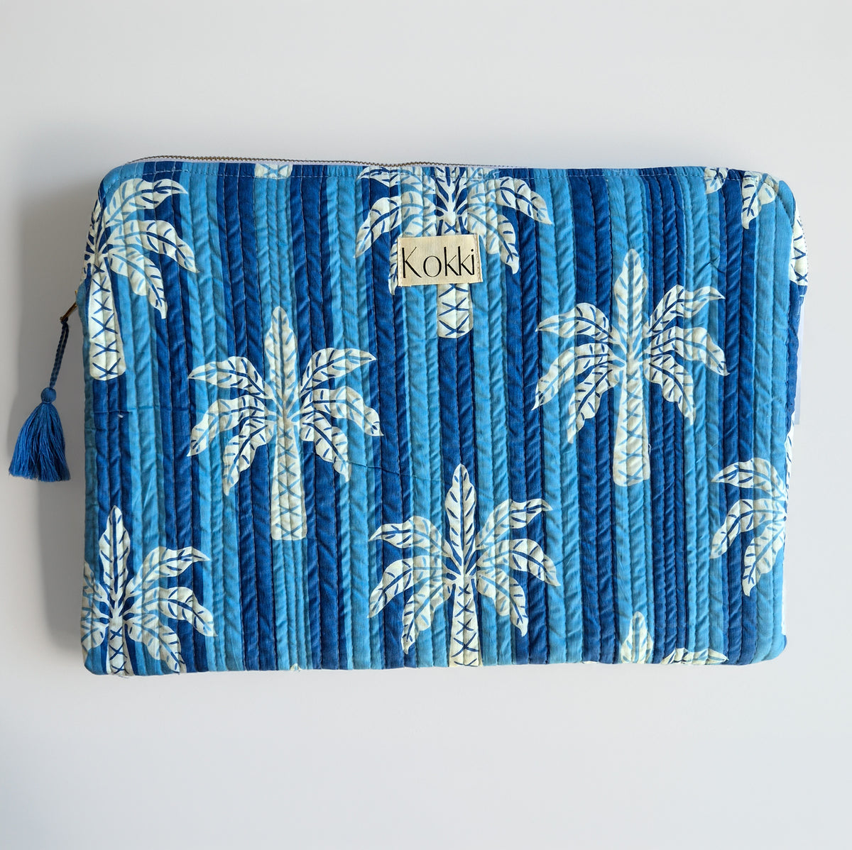 Laptop Cover Cotton - Blue Palm Tree