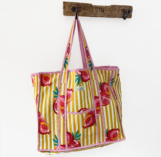 Large Tote - Tuscan Stripe Lemon