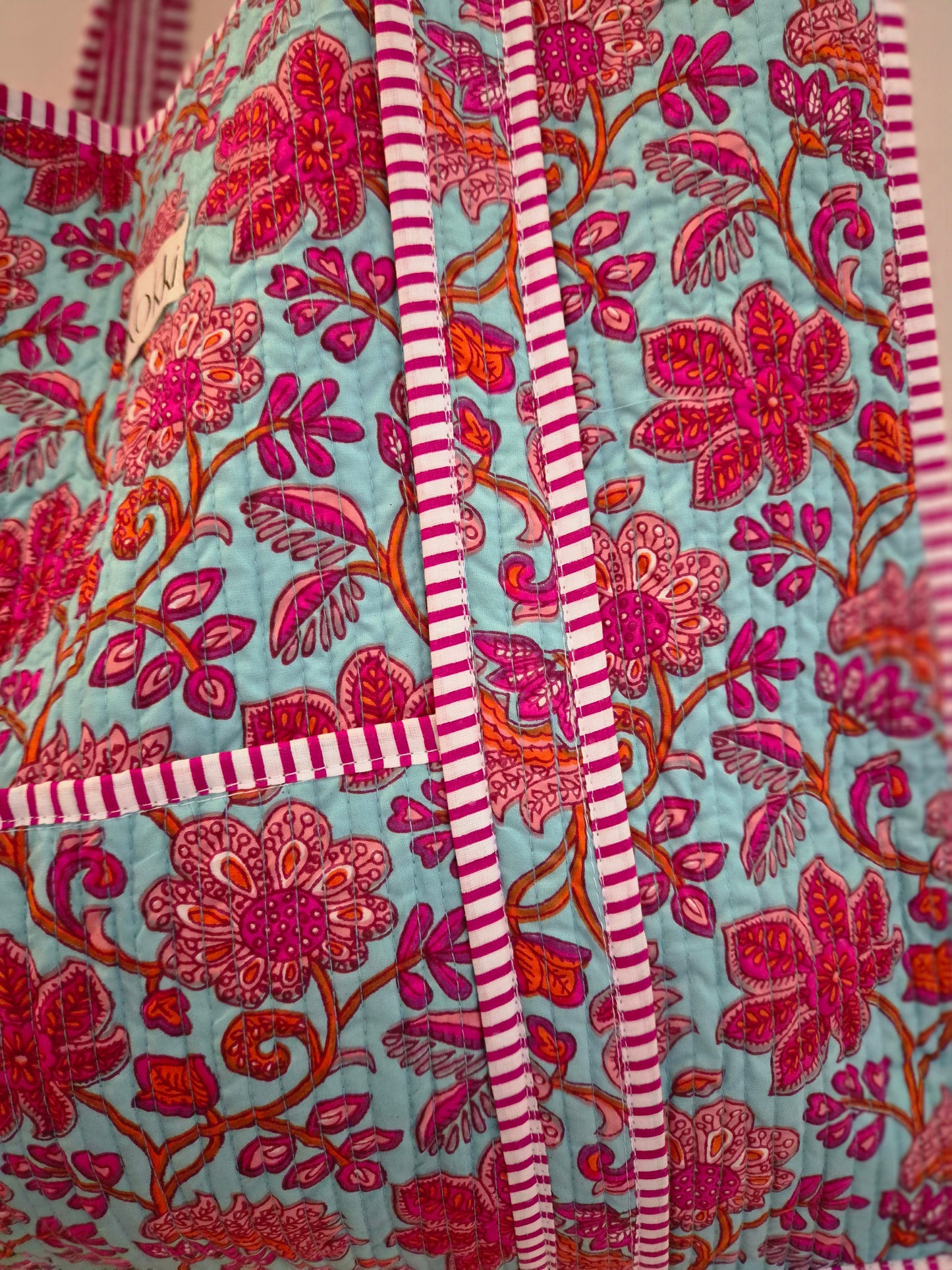Large Kantha Tote - Penelope Blue