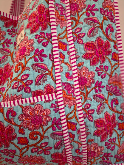 Large Kantha Tote - Penelope Blue