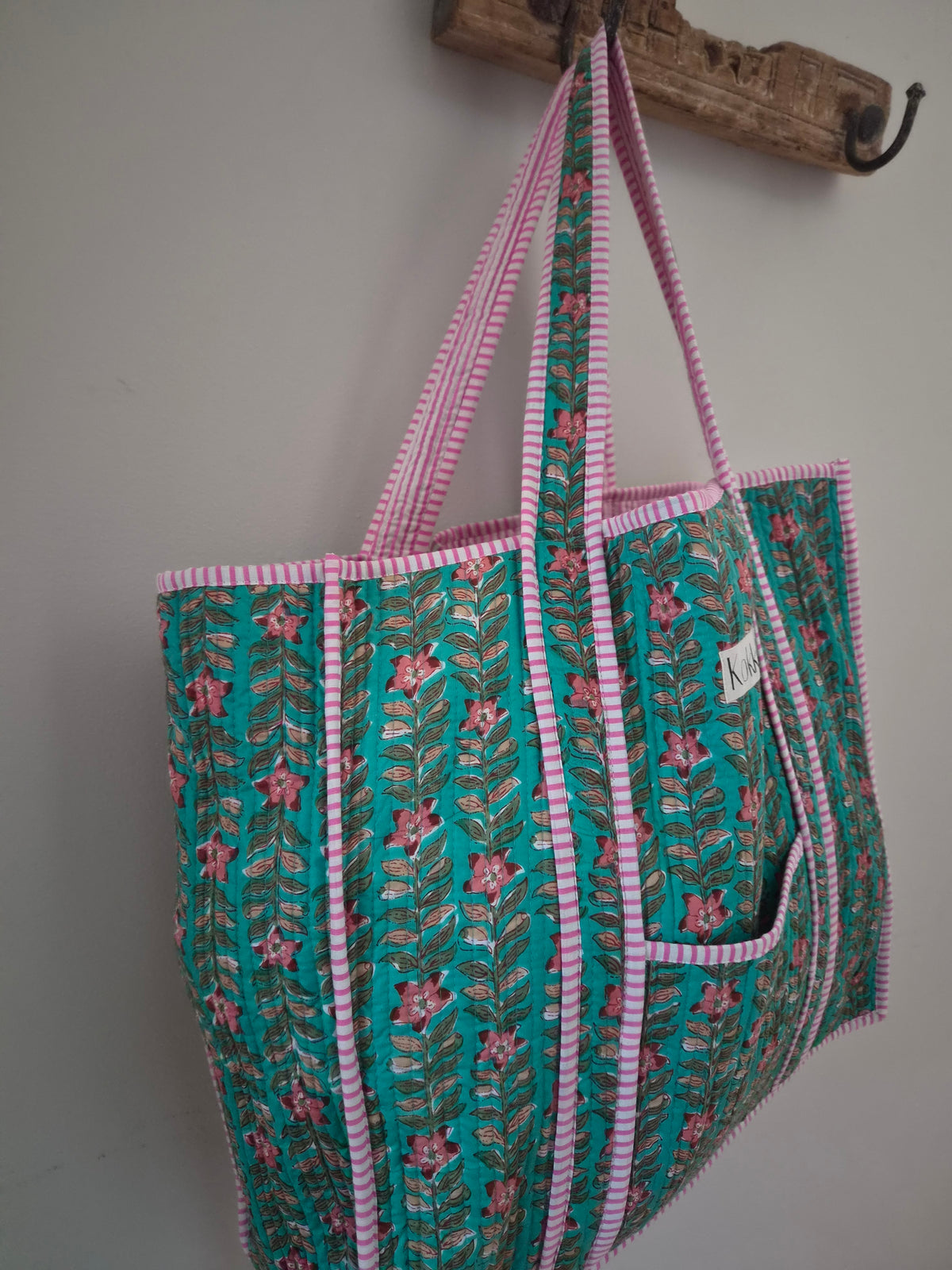 XLargeTote Cotton Blockprint - Maisey