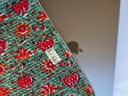 Laptop Cover Blockprint Cotton - Kitty