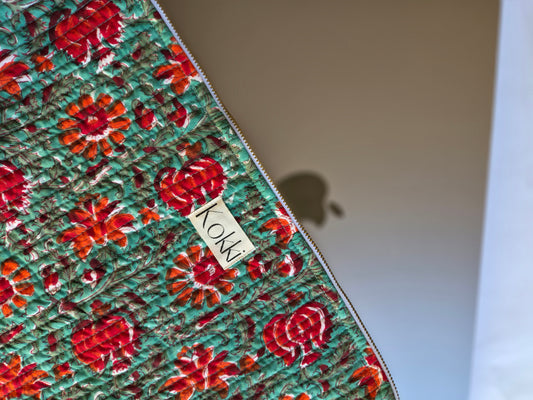 Laptop Cover Blockprint Cotton - Kitty
