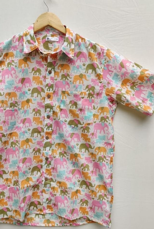 Unisex Cotton Blockprint Shirt - Joy