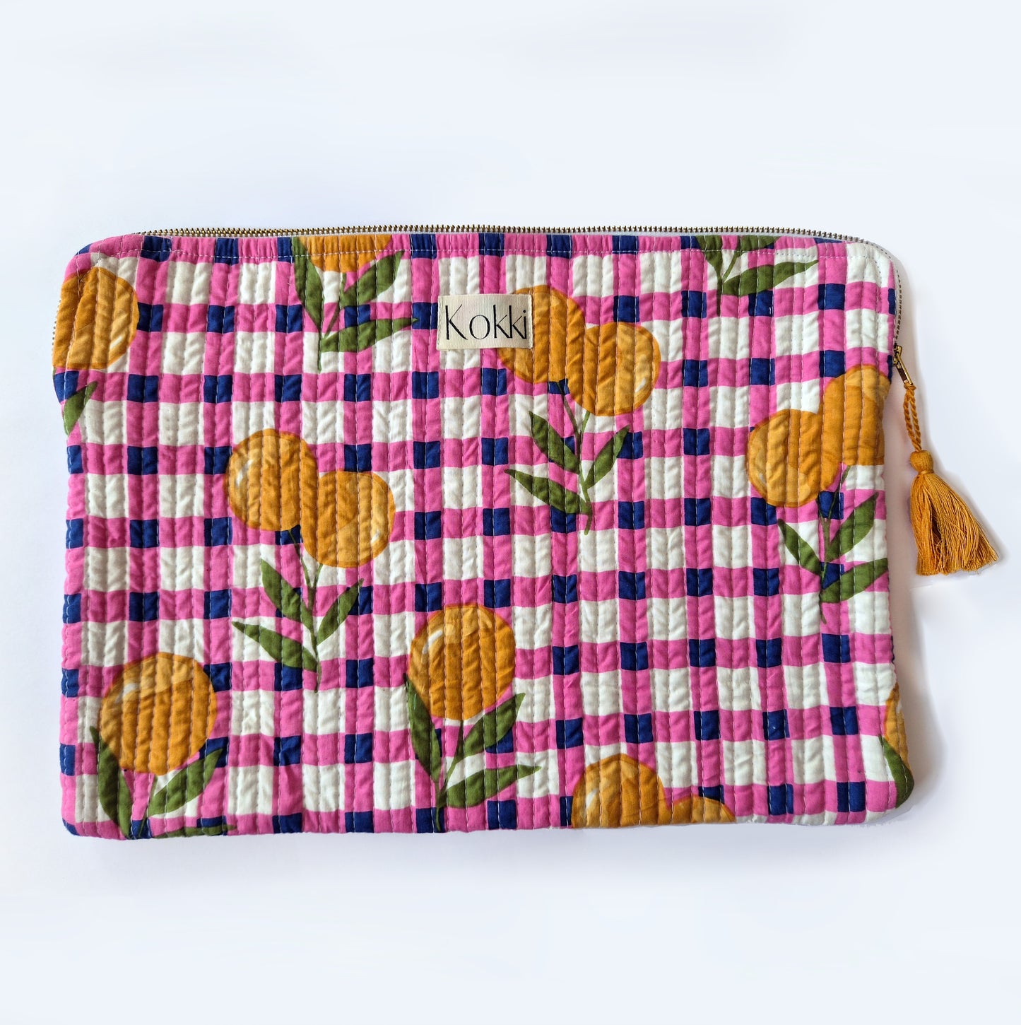 Laptop Sleeve Blockprint - Picnic Pink
