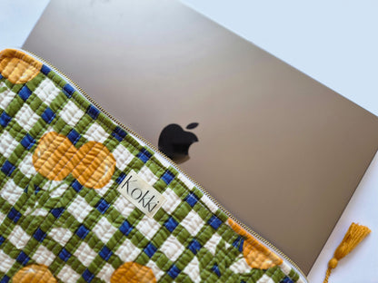 Laptop Sleeve Blockprint - Picnic Pink