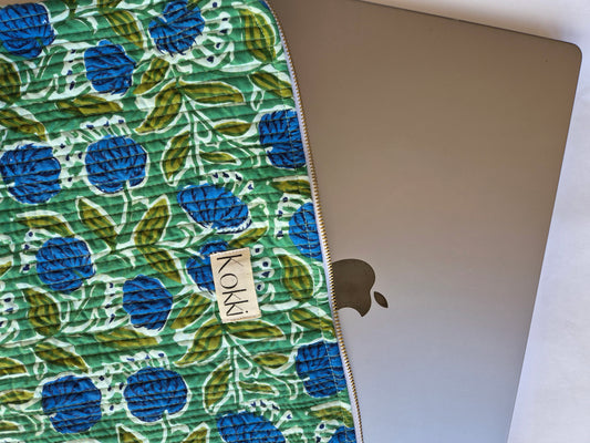 Laptop Sleeve Blockprint Cotton - Spring