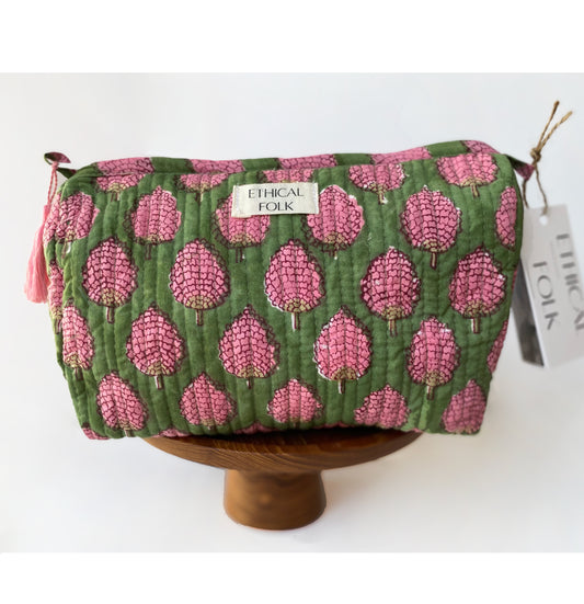 Cosmetic Bag Blockprint - Willow