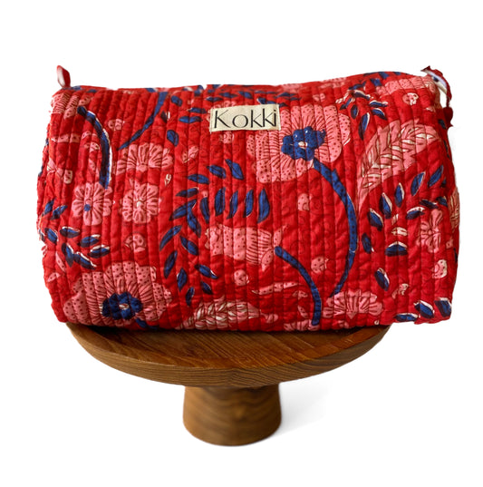 Cosmetic Bag - Red Cherry Blossom