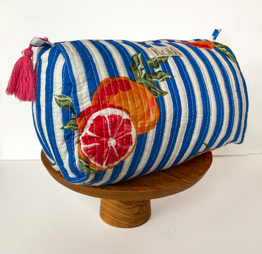 Cosmetic Bag - Tuscan Blue Stripe