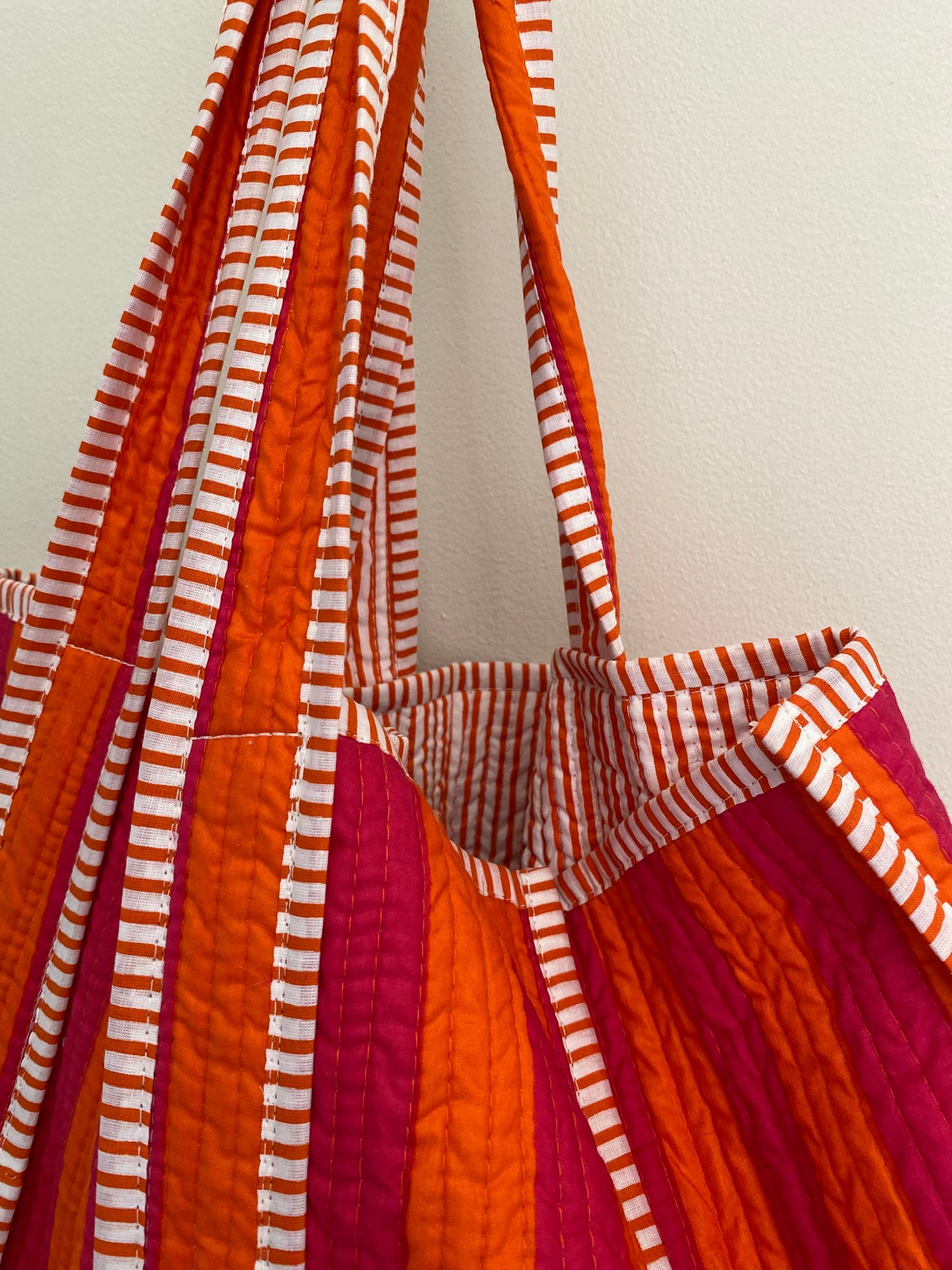 Oversized Totes - Orange Stripe