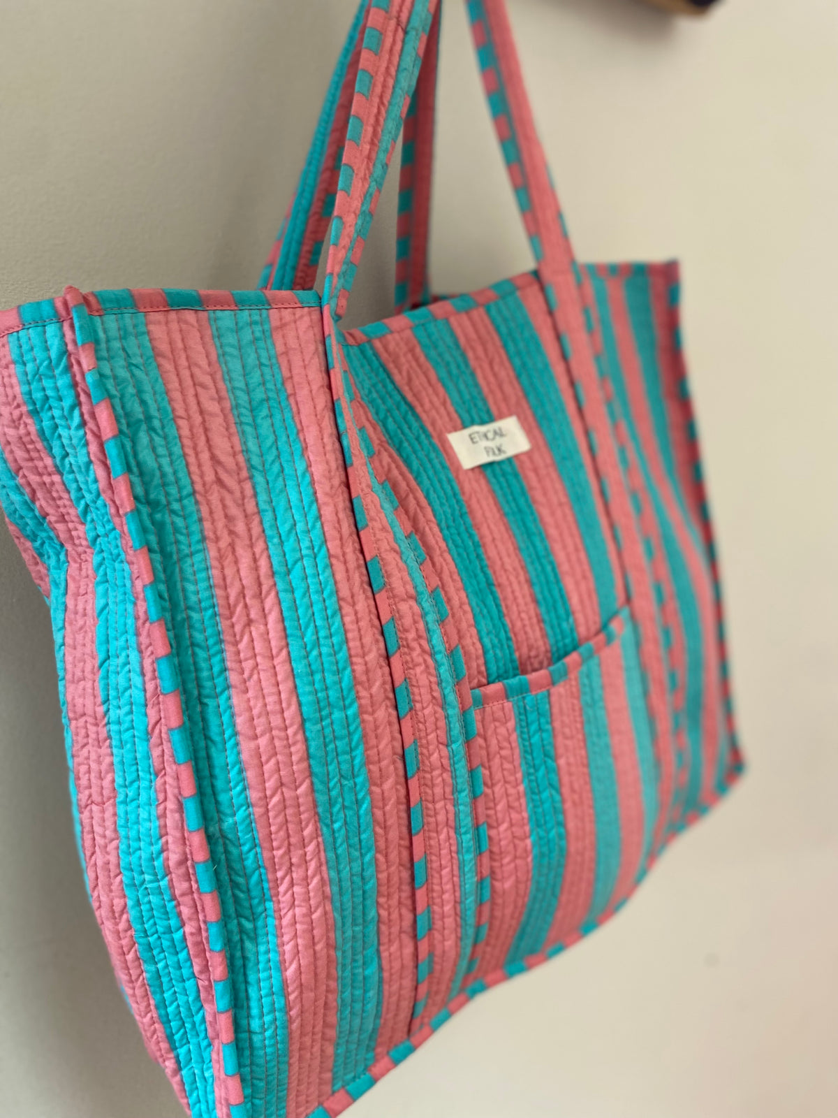 Oversize Tote - Pink Stripe