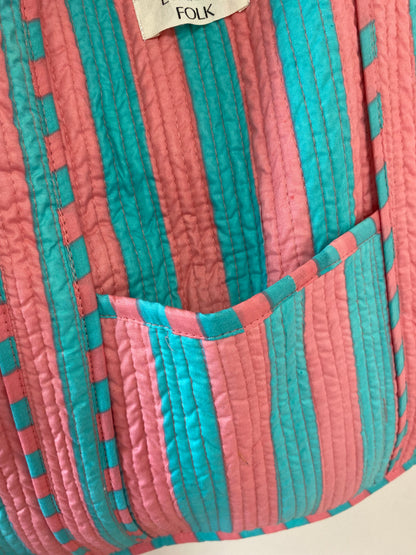 Oversize Tote - Pink Stripe