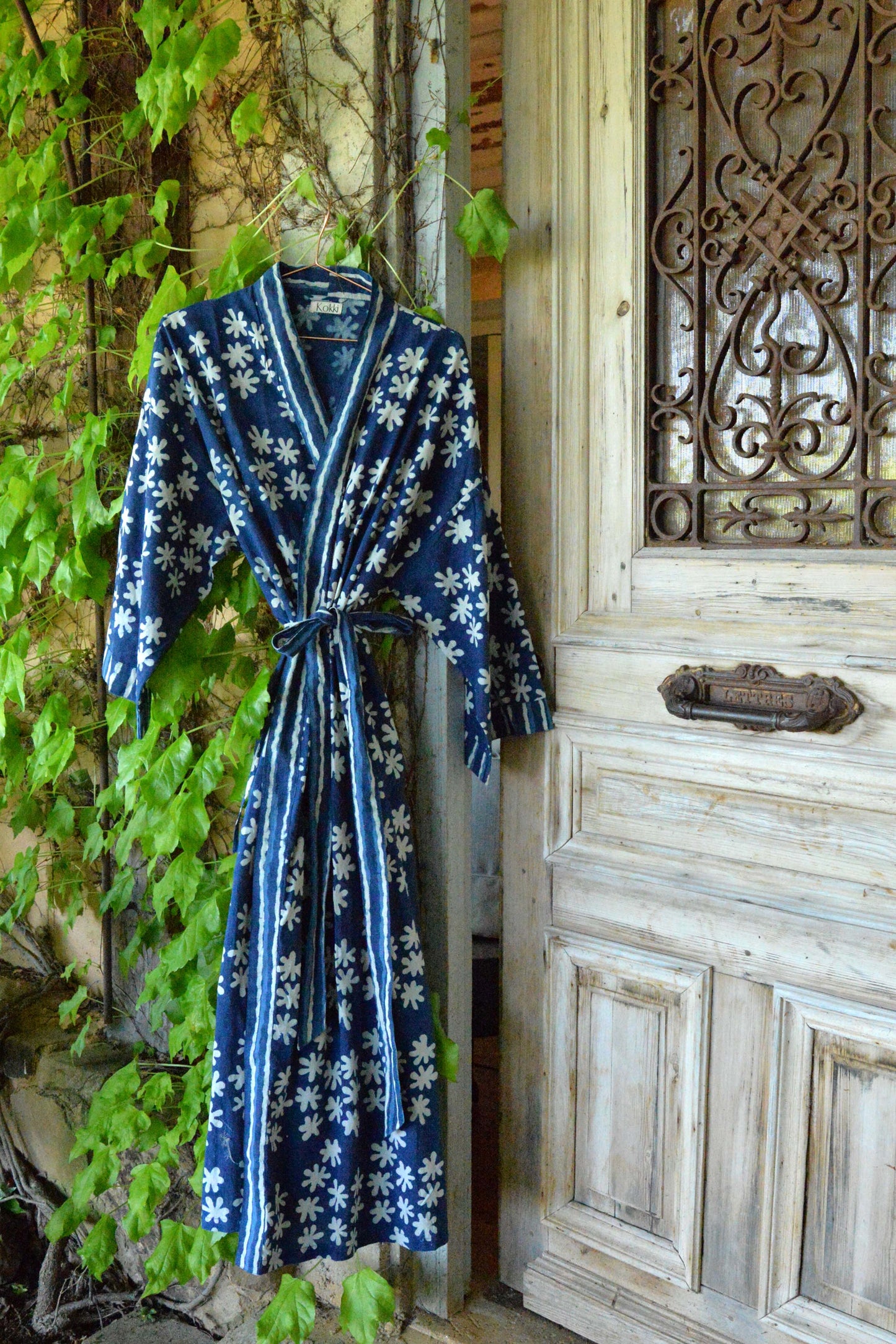 Kimono Long - Indigo Daisy