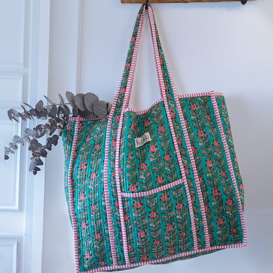 XLargeTote Cotton Blockprint - Maisey