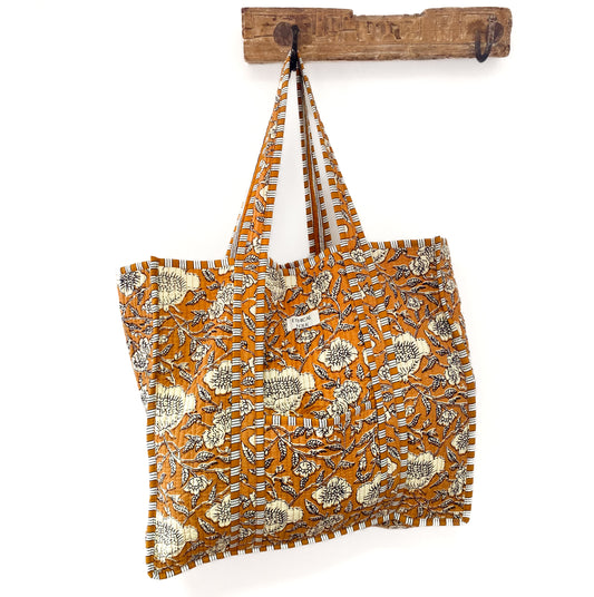 Large Kantha Tote Bag - Honey