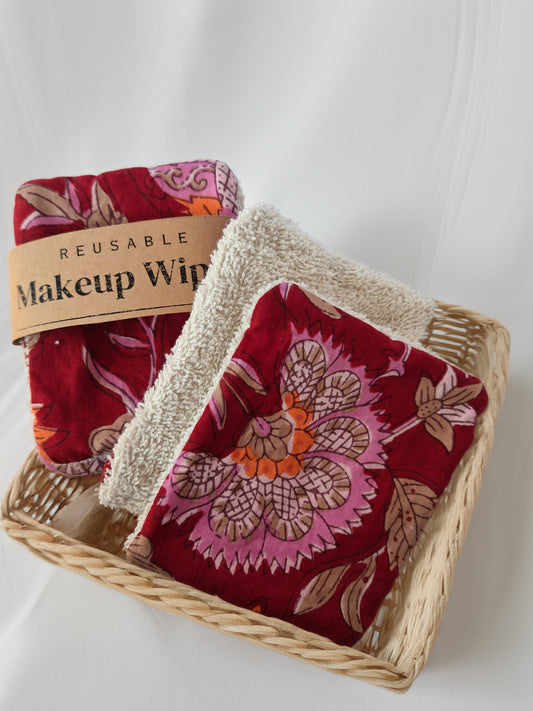 Reusable Makeup Wipes - Ruby