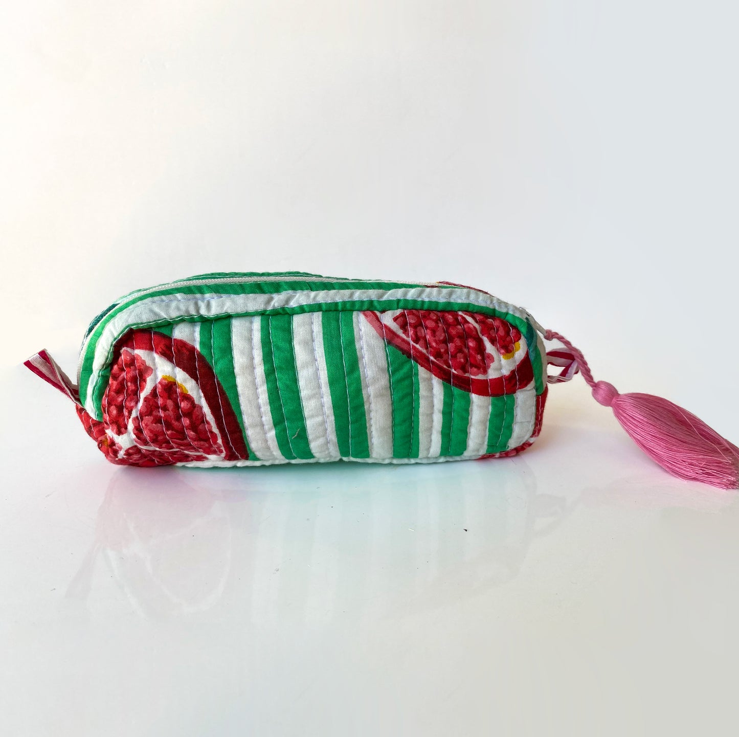 Mini Zip Up Bag - Tuscan Green Stripe