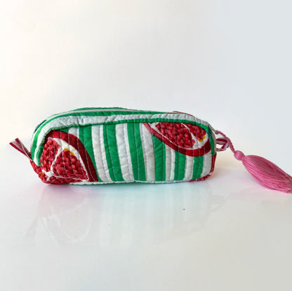 Mini Zip Up Bag - Tuscan Green Stripe