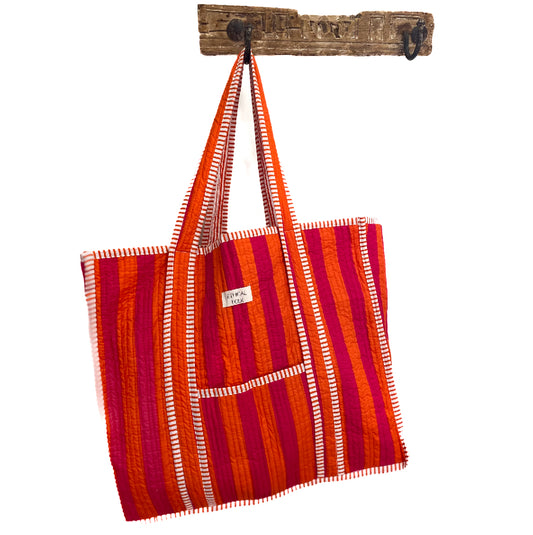 Oversized Totes - Orange Stripe