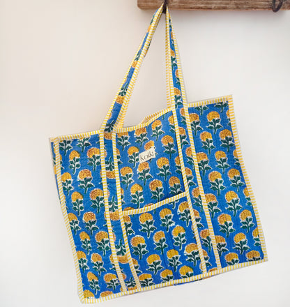 Xlarge Blockprint Tote - Petit Fleur