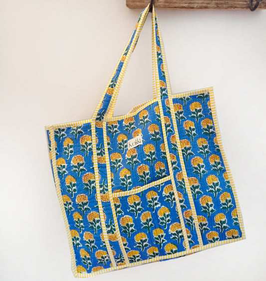 Xlarge Blockprint Tote - Petit Fleur